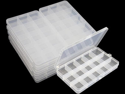 8 Pack 15 Grids Plastic Bead Organizer Box 6.8 * 3.86 * 0.87 inches Clear by JESEP+YONG