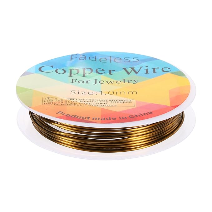 HARFINGTON 5ft Jewelry Wire, 18 Gauge Brass Craft Soft Metal Tarnish Resistant by HARFINGTON
