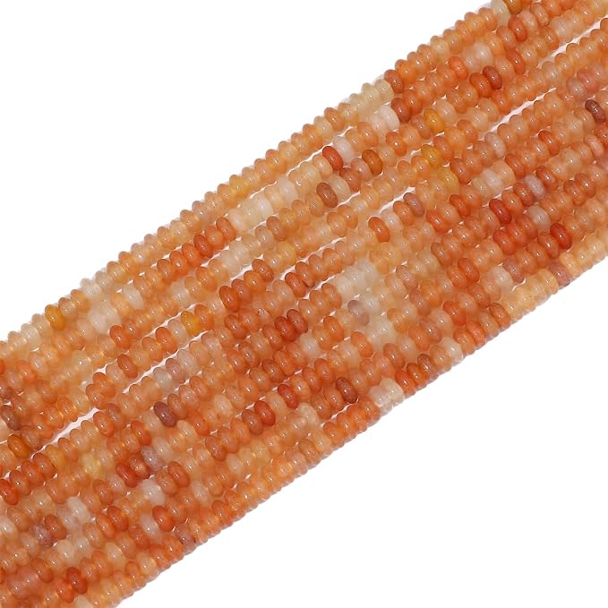 Natural Red Aventurine Disk Stone Beads 4x2mm 160pcs Rondelle Loose Semi - Image 7