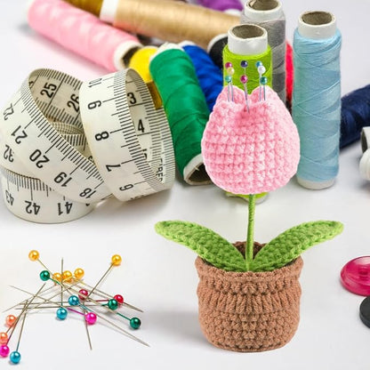 Tulip Pin Cushion, Handmade Knitted Pincushions, Cute Pin Cushions Needle - Image 4