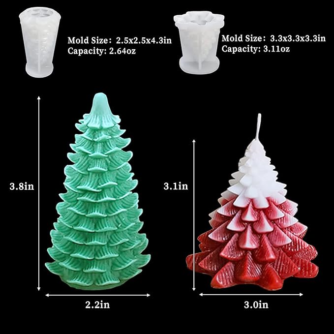 Christmas Tree Silicone Mold 3D Candle Molds - Image 2