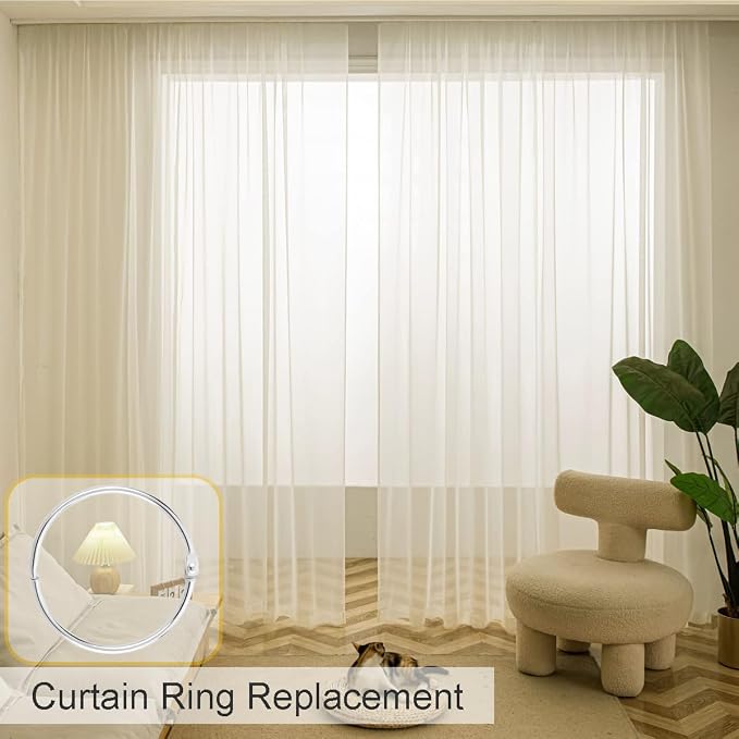 CooBigo 50 Pack Shower Curtain Rings Rust Proof Curtain Hook - Image 4