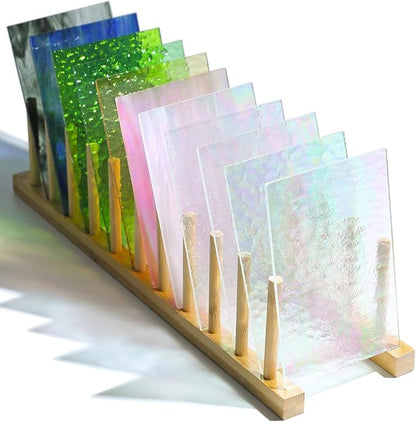 50 Transparent Stained Glass Sheets Bulk, Variety Colors Textured Cathedral Art - Image 3