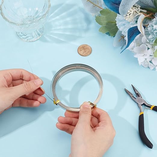 BENECREAT 19.7 Feet 32Gauge Flat Nickel Silver Wire, 8mm Wide Flat Bezel White - Image 3