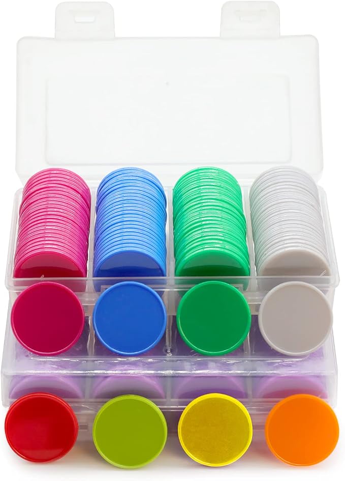 Set of 100 Opaque Plastic Learning Counters Mini Poker Chips Game Tokens - Image 6