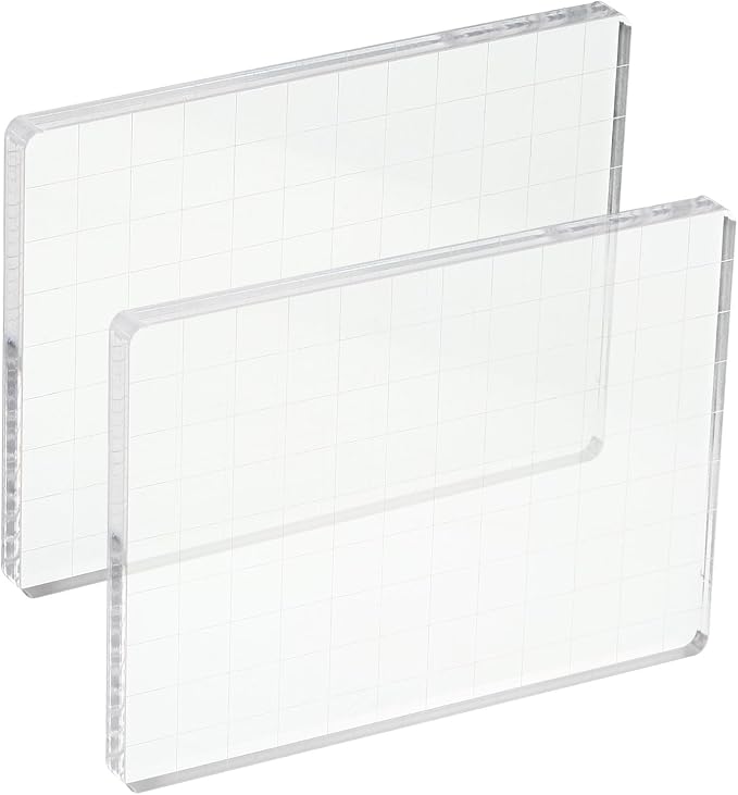 PATIKIL 5" x 3.5" Acrylic Stamp Block, 2 Pack Clear Stamping Block by PATIKIL