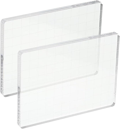 PATIKIL 5" x 3.5" Acrylic Stamp Block, 2 Pack Clear Stamping Block by PATIKIL