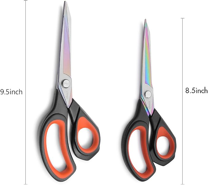 LIVINGO 2 Pack Premium Tailor Scissors Heavy Duty Multi-Purpose Titanium - Image 5