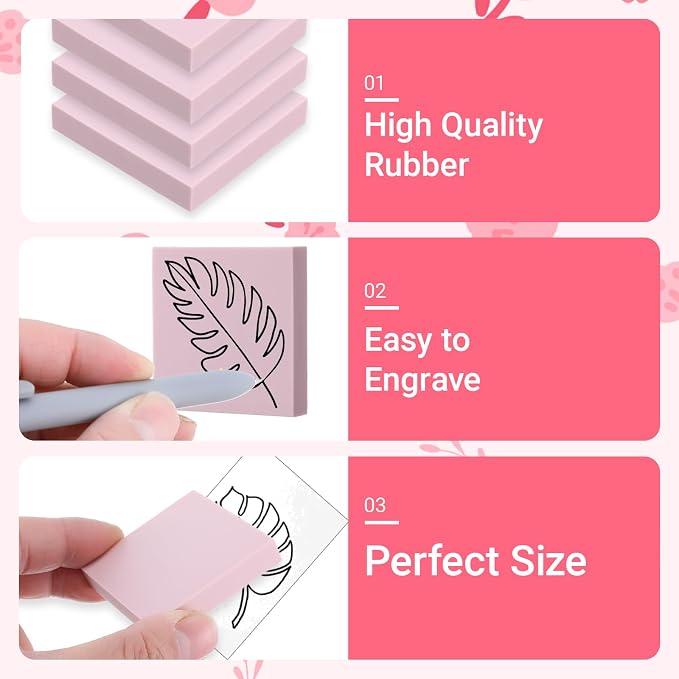 30 Pcs 2" X 2" Rubber Carving Blocks Linoleum Blocks - Image 3