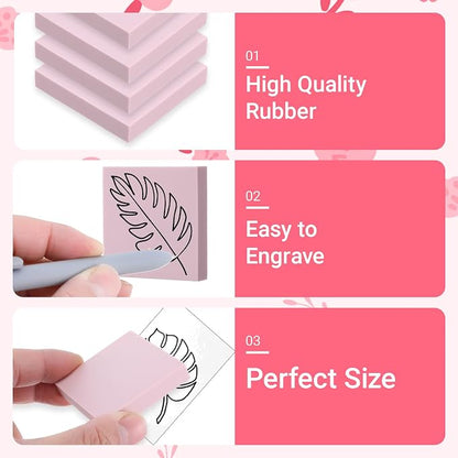 30 Pcs 2" X 2" Rubber Carving Blocks Linoleum Blocks - Image 3