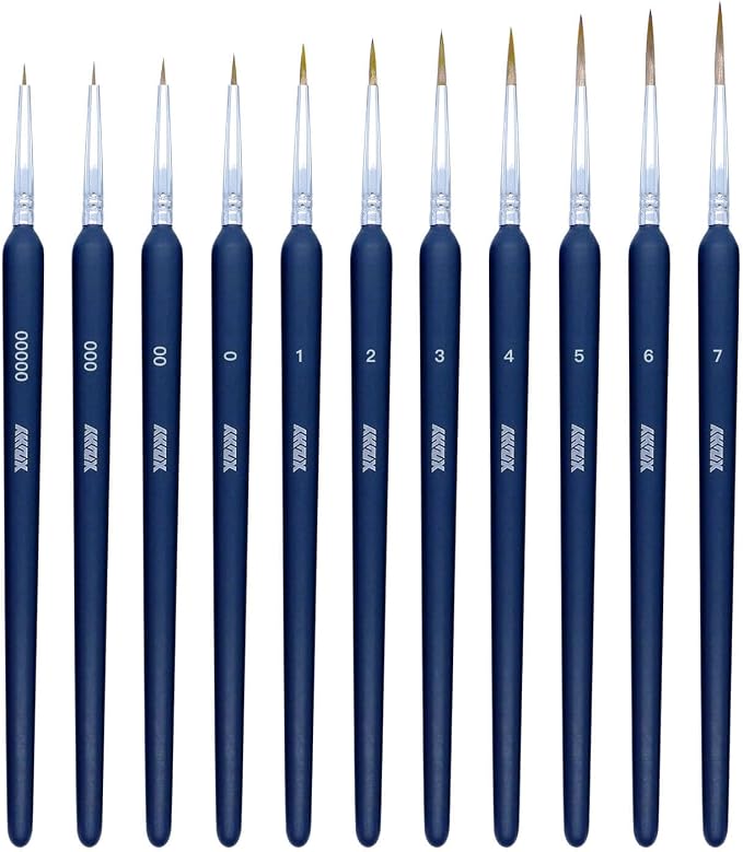 11Pcs Fine Detail Paint Brushes Set Fine Tip Paint Brush Miniature Mini Paints by XZHY