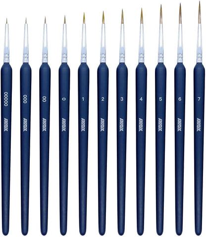11Pcs Fine Detail Paint Brushes Set Fine Tip Paint Brush Miniature Mini Paints by XZHY