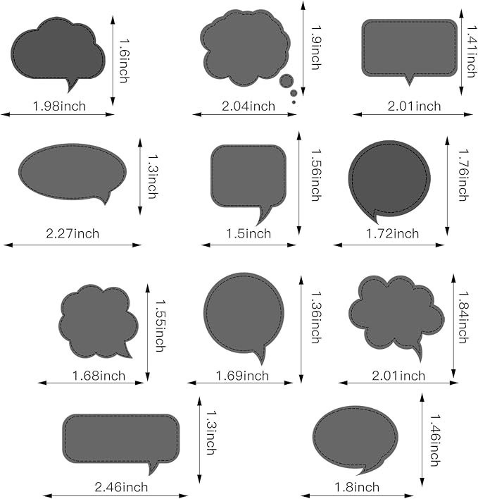 YKW 11PCS Multi-Shape Speech Bubble Chat Cutting Dies, DIY Paper Craft Cutting - Image 2