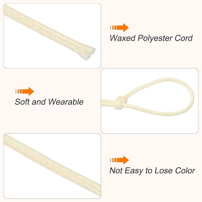 MECCANIXITY Waxed Cord 1.5mm Waxed Thread 87 Yard Wax String Leather Cord - Image 3