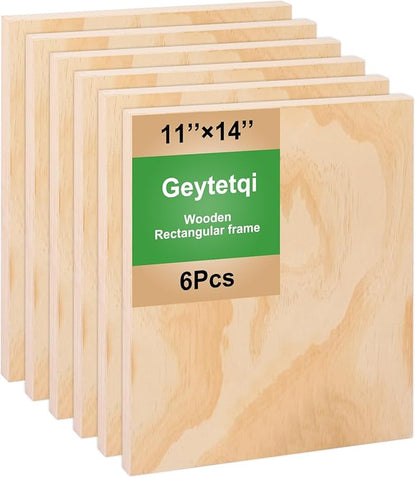 6 Pack 11 x 14 Inch Unfinished Wood Panels, Wooden Panel Boards by Unknown