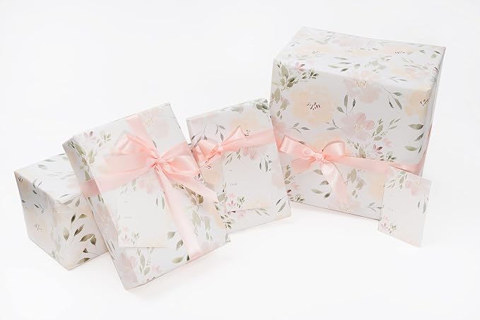 Itsy Belle Studio Floral Wedding Wrapping Paper sheets + Ribbon Set - Image 8