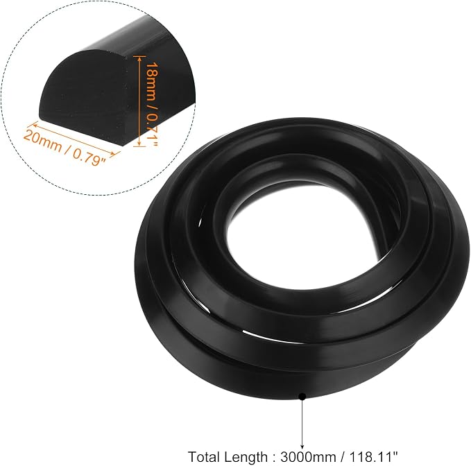 uxcell Flexible Molding Trim, 118 Inch Flexible Quarter Round Molding Silicone - Image 2