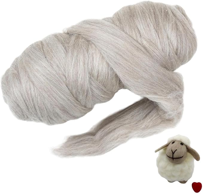 Natural 1lb Wool Bulk roving, . Best Wool by Kondoosnaturalfibers