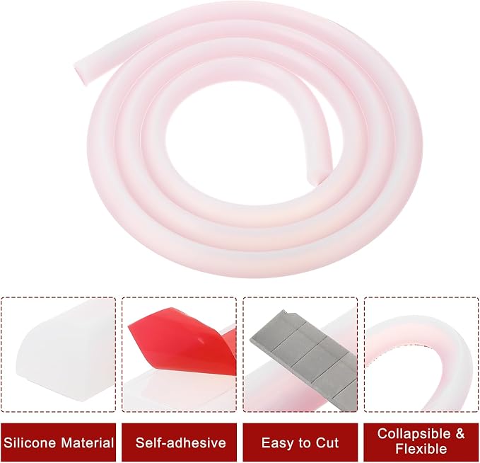 uxcell Flexible Molding Trim, 79 Inch Flexible Quarter Round Molding Silicone - Image 3