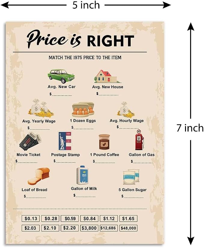 QUPT 50th Birthday Party Games, Price is Right Games, Birthday Party Supplies - Image 2
