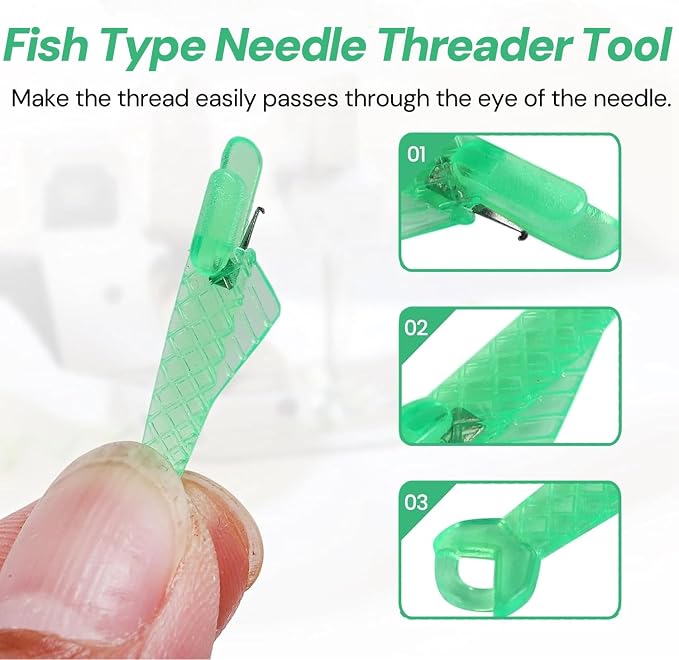 Fish Mouth Needle Threader for Sewing Machine, Quick Sewing Needle Threader Tool - Image 2