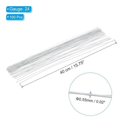 PATIKIL 24 Gauge 16" Floral Stem Wire - Image 2