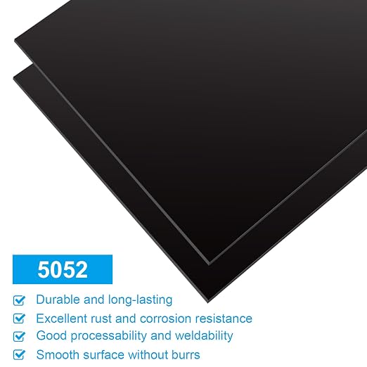 3 Pack 5052 Aluminum Sheet Metal 12 x 12 x 1/16 Inch Black Anodized Aluminum - Image 3