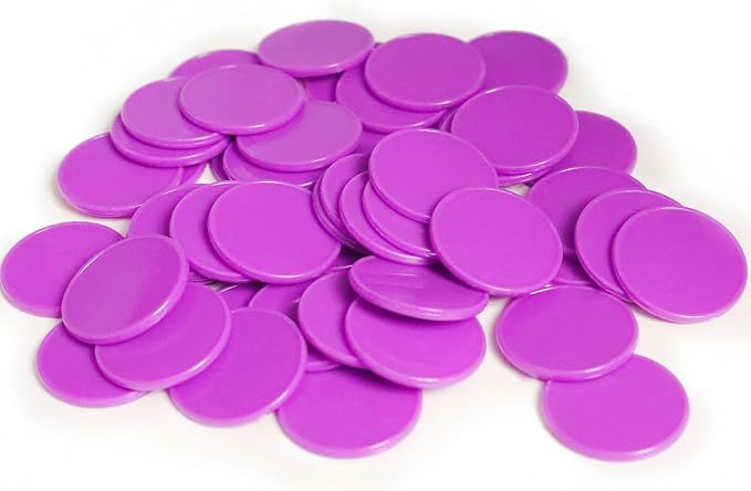 Set of 100 Opaque Plastic Learning Counters Mini Poker Chips Game Tokens by HAKITAROOM