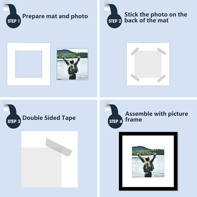 Mat Board Center, 12x12 for 8x8 White Photo Picture Mats - Image 6