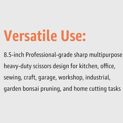 Heavy Duty All Purpose Scissors, Stainless Steel Blades, Frosted Gray Comfort - Image 6