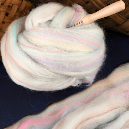 3.53oz Wool Roving Yarn, Fiber Roving Wool Top, Needle Felting Supplies - Image 3