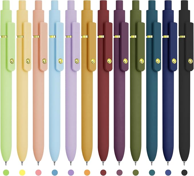 Colored Pens, 0.5mm Colored Ink Gel Pen by UIXJODO