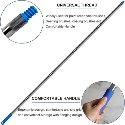 10 Ft Extension Pole +Joint Angle Adaptor, Paint Roller Stainless-Steel - Image 3