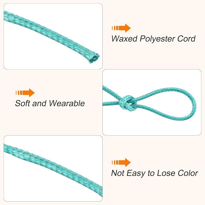 MECCANIXITY Waxed Cord 1mm Waxed Polyester Cord 175 Yard Wax String - Image 3