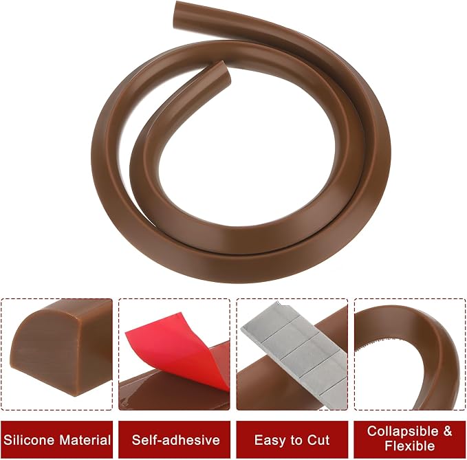 uxcell Flexible Molding Trim, 39 Inch Flexible Quarter Round Molding Silicone - Image 3