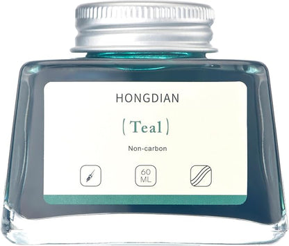 Hongdian Fountain Pen Bottled Ink Teal Color, 60ml Non Carbon Inkwell Bottle - Image 2