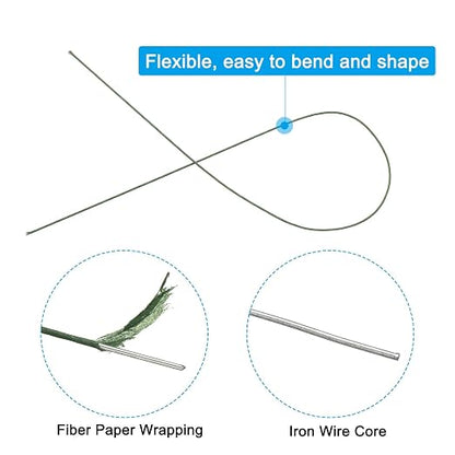 PATIKIL 20 Gauge 16" Floral Stem Wire, Dark Green - Image 3