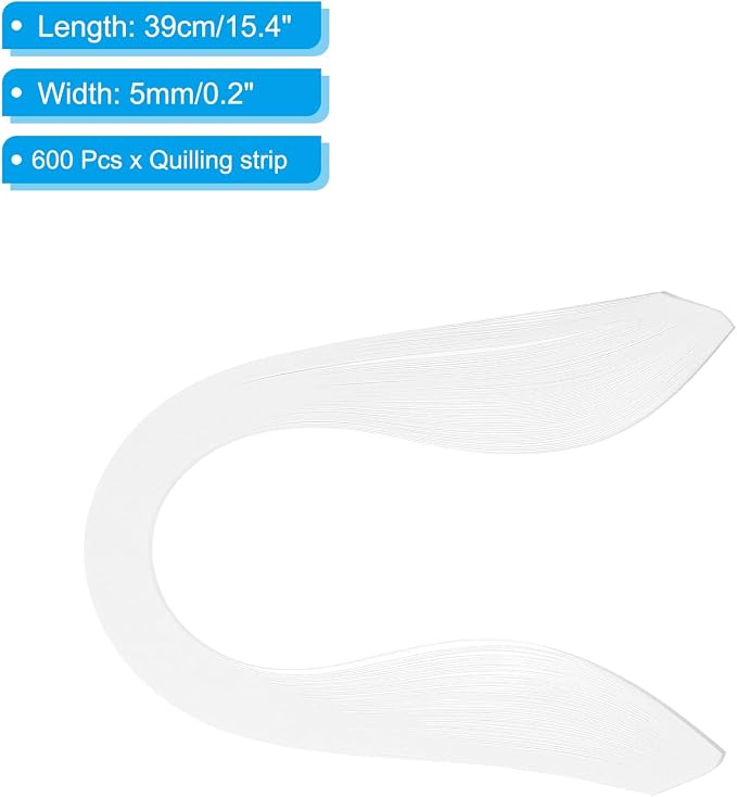 PATIKIL Quilling Strips Paper 600pcs 5mm 39cm Origami Paper Quilling Kits - Image 2