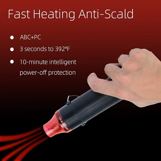 Heat Gun for Crafting, 110V 300W Handed Hot Air Gun, 3.28FT Ultra-Long Cable - Image 4