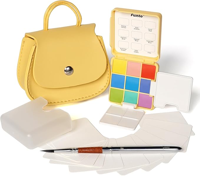 Funto Pocket Watercolor Set, Travel Color Kit, by FUNTO