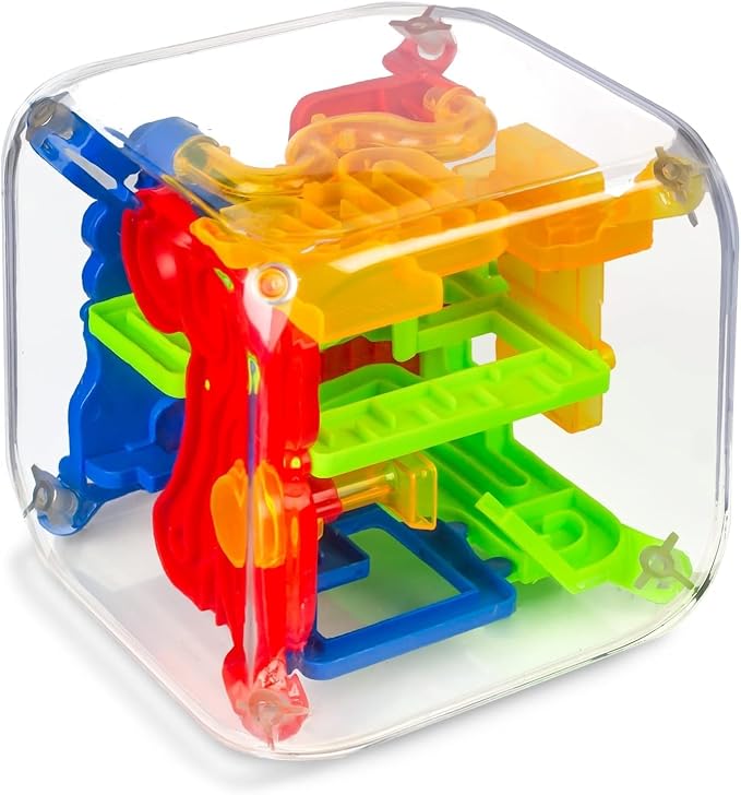 3 otters 3D Puzzle Maze Cube, 72 Obstacles Puzzle Cube Interactive Maze Game by 3otters