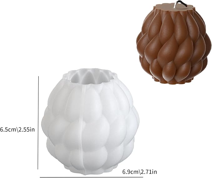 3 Pack Spiral Ball Cylinder Soap & Candle Mold - Image 5