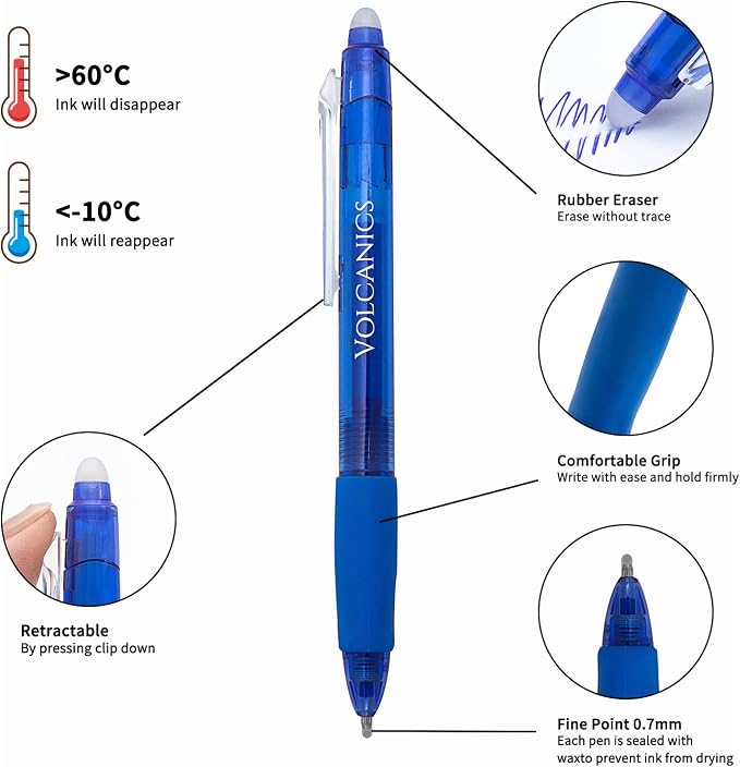 Volcanics Retractable Clicker Erasable Gel Pens - Image 2