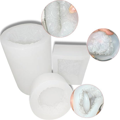 3PCS Rose Molds Silicone Candle Molds, Acxydm Valentine's Day Large Pillar - Image 5