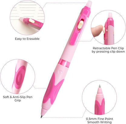 M&G 6 PCS Retractable Erasable Gel Pens, 0.5mm Black Ink Gel Pen, Fine Point - Image 3