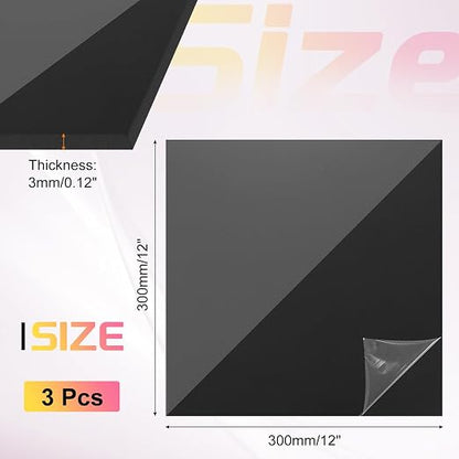 uxcell 3Pcs Acrylic Sheets 12x12 Inch Acrylic Panel 1/8 Inch-3mm Plastic Board - Image 2