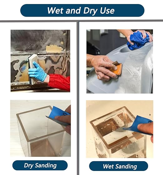 60 Pcs 9x3.6 Inch 8 Grit Mixed Packing Wet and Dry Sandpaper Sheets, - Image 5