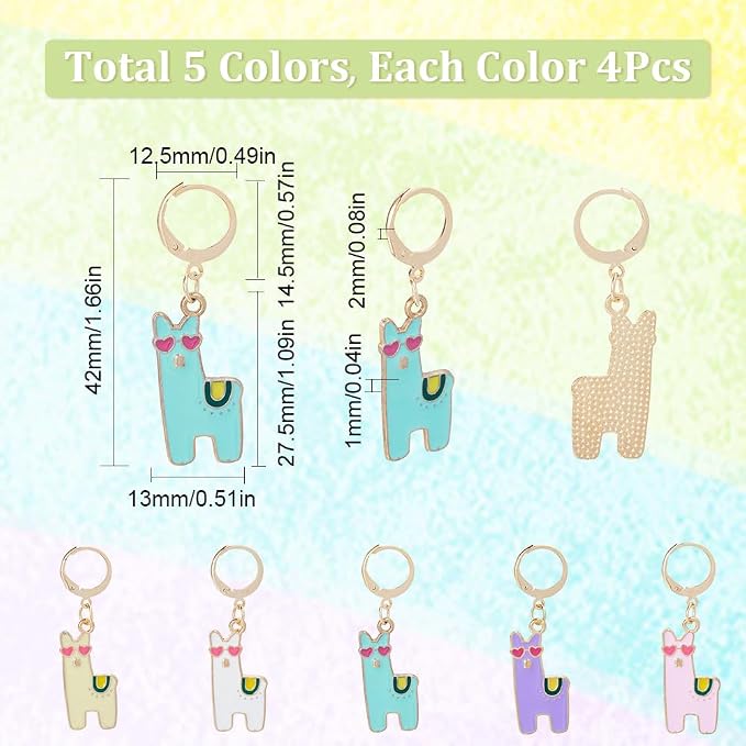 SUNNYCLUE 1 Box 20pcs Crochet Knitting Markers Stitch Charms Alpaca Cute - Image 2