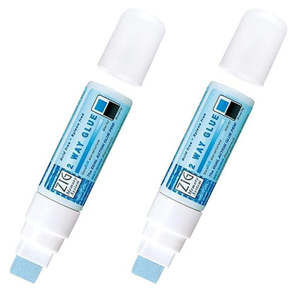 Kuretake Zig 2Way Glue Pen, 15mm Board Tip 2pcs Set, Quick Dry Liquid Stick by Kuretake