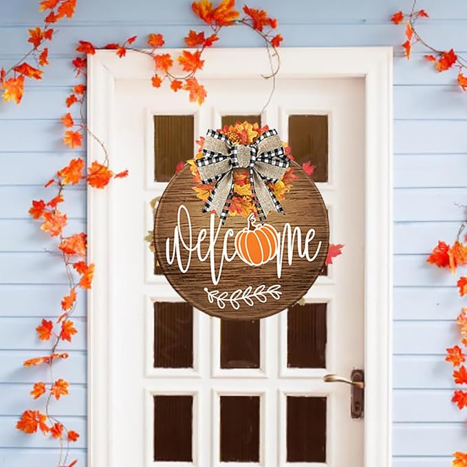 Fall Stencils for Painting on Wood 12”, Thanksgiving Stencil Round Hello - Image 2